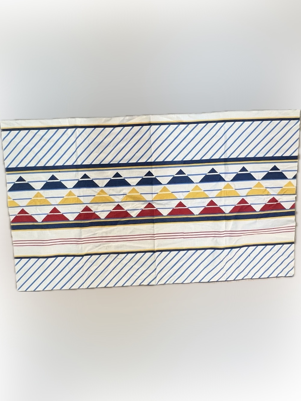 💥 Vintage Striped Geometric Cotton Border Print Fabric Panel Multicolor Art Sew